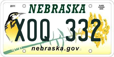 NE license plate XOQ332