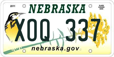 NE license plate XOQ337
