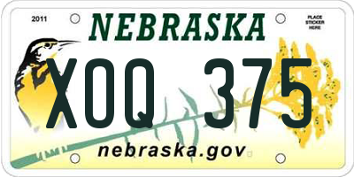 NE license plate XOQ375