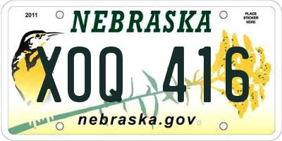 NE license plate XOQ416