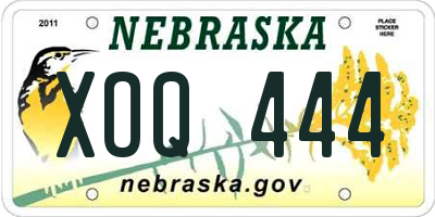 NE license plate XOQ444