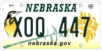 NE license plate XOQ447