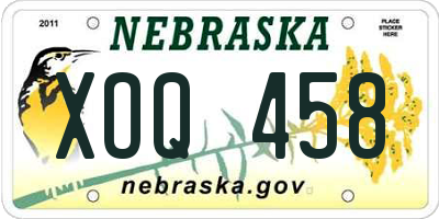 NE license plate XOQ458