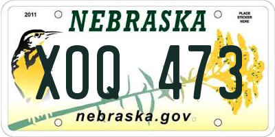 NE license plate XOQ473