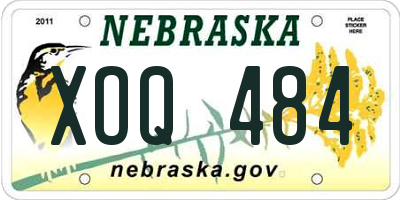 NE license plate XOQ484