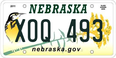 NE license plate XOQ493
