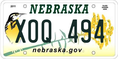 NE license plate XOQ494