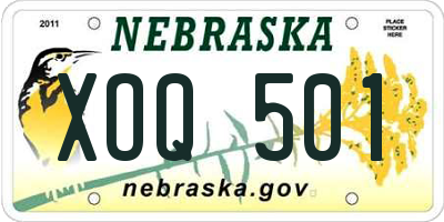 NE license plate XOQ501