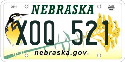 NE license plate XOQ521