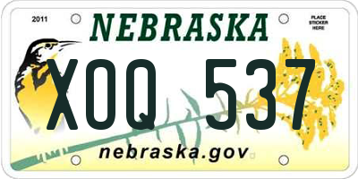 NE license plate XOQ537