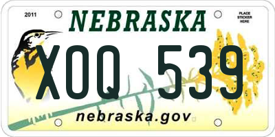 NE license plate XOQ539