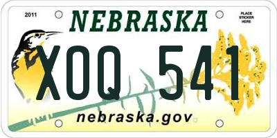 NE license plate XOQ541