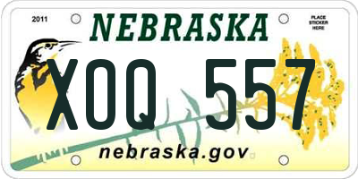 NE license plate XOQ557