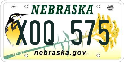 NE license plate XOQ575