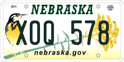 NE license plate XOQ578