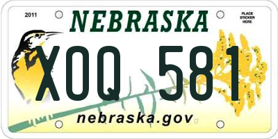 NE license plate XOQ581