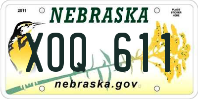NE license plate XOQ611
