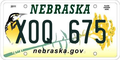 NE license plate XOQ675