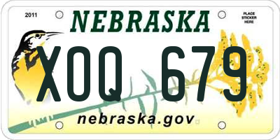 NE license plate XOQ679