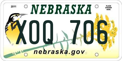 NE license plate XOQ706