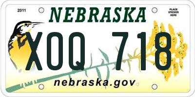 NE license plate XOQ718