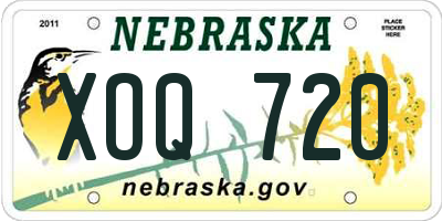 NE license plate XOQ720