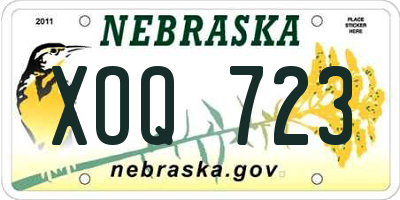 NE license plate XOQ723