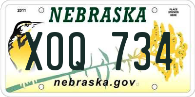 NE license plate XOQ734