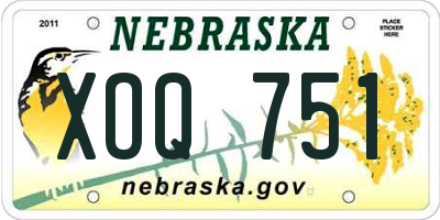 NE license plate XOQ751