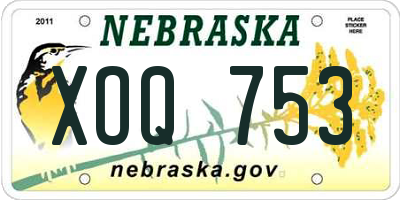 NE license plate XOQ753