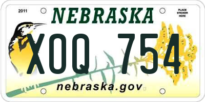 NE license plate XOQ754