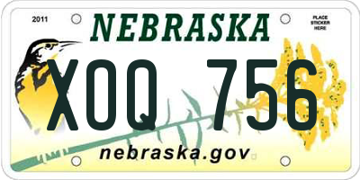 NE license plate XOQ756