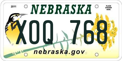 NE license plate XOQ768