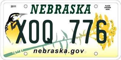 NE license plate XOQ776