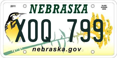 NE license plate XOQ799