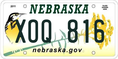 NE license plate XOQ816