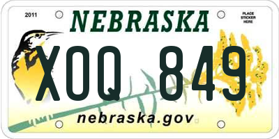 NE license plate XOQ849