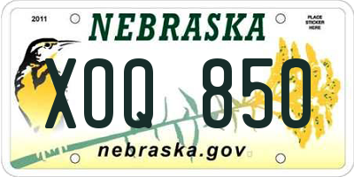 NE license plate XOQ850