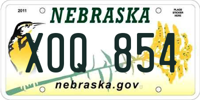 NE license plate XOQ854