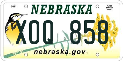 NE license plate XOQ858