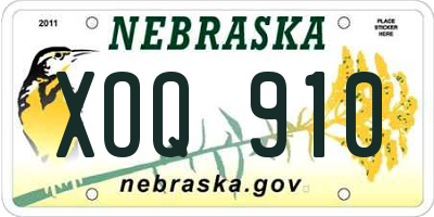 NE license plate XOQ910