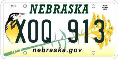 NE license plate XOQ913