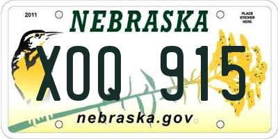 NE license plate XOQ915