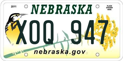 NE license plate XOQ947