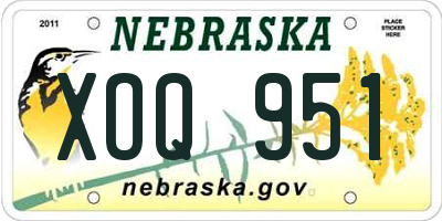 NE license plate XOQ951