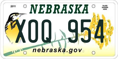 NE license plate XOQ954