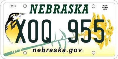 NE license plate XOQ955