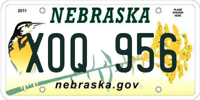 NE license plate XOQ956
