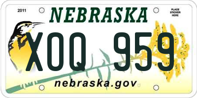 NE license plate XOQ959