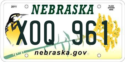 NE license plate XOQ961